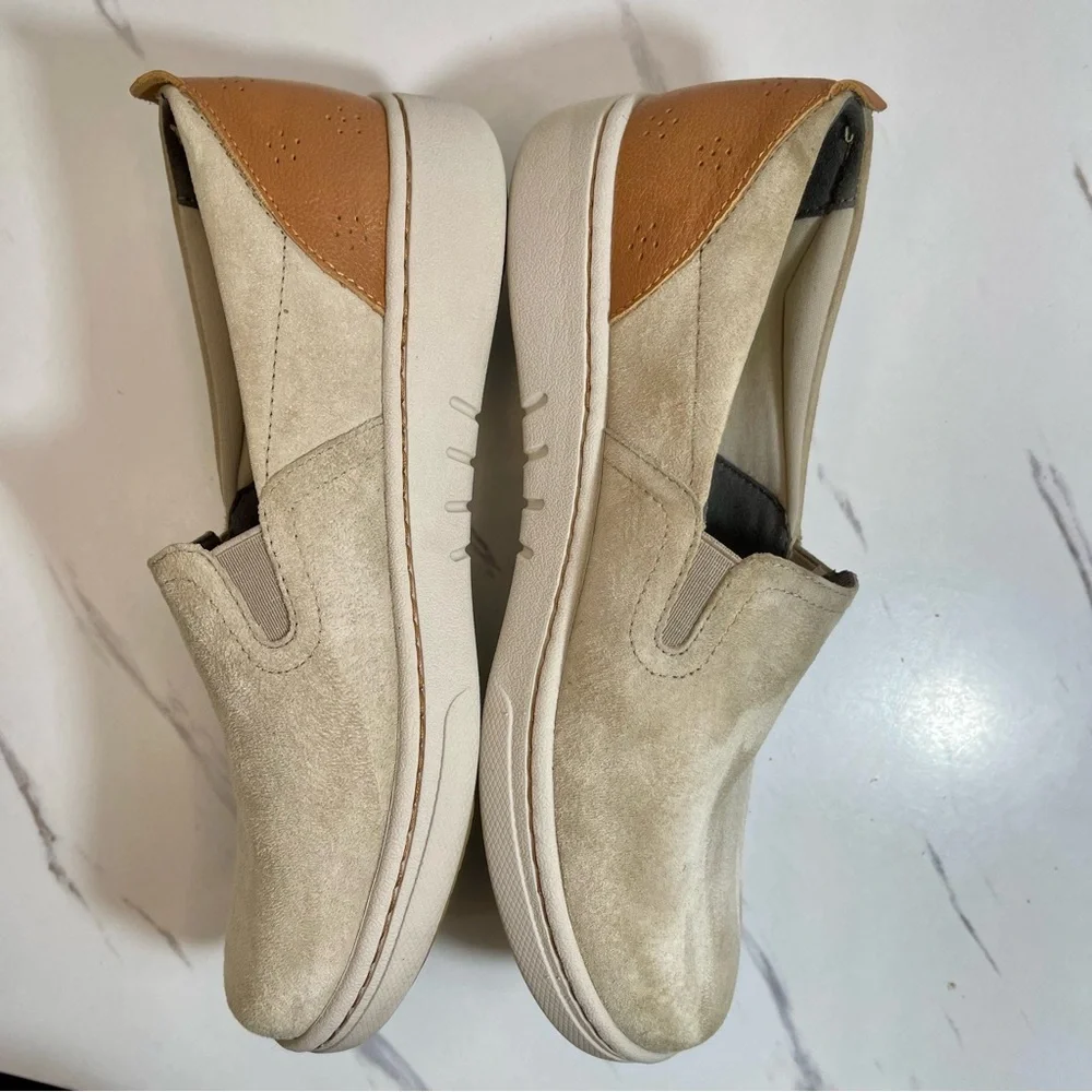 Dansko Beige Suede Leather Slip-on Comfort Sneaker Women's Sz 7.5-8/EU 38 Nurse